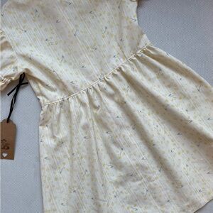 Hand made Floral Yellow and White Dress